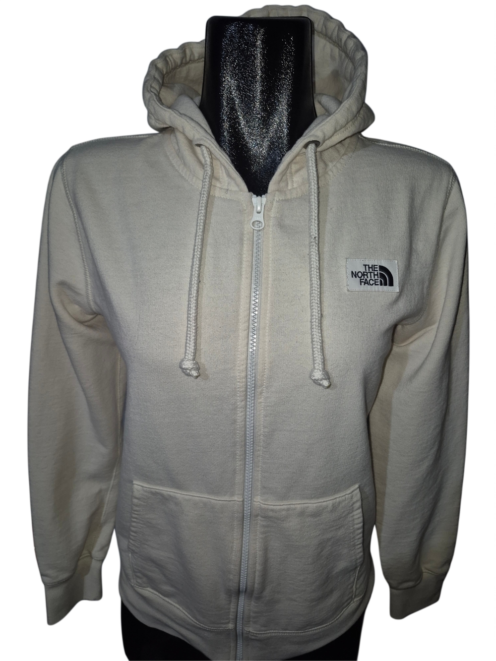 The North Face Women's Off-White Full-Zip Hoodie Sweater Size S